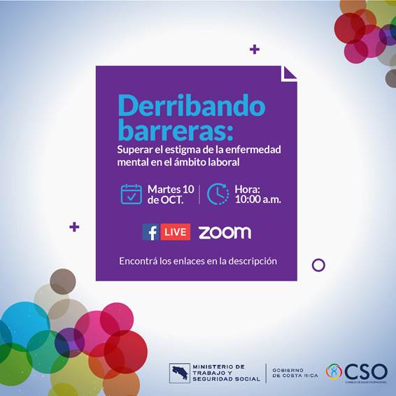 Webinar Derribando barreras: Superar el estigma de la enfermedad mental en el ámbito laboral martes 10 octubre ao am via facebook live zoom