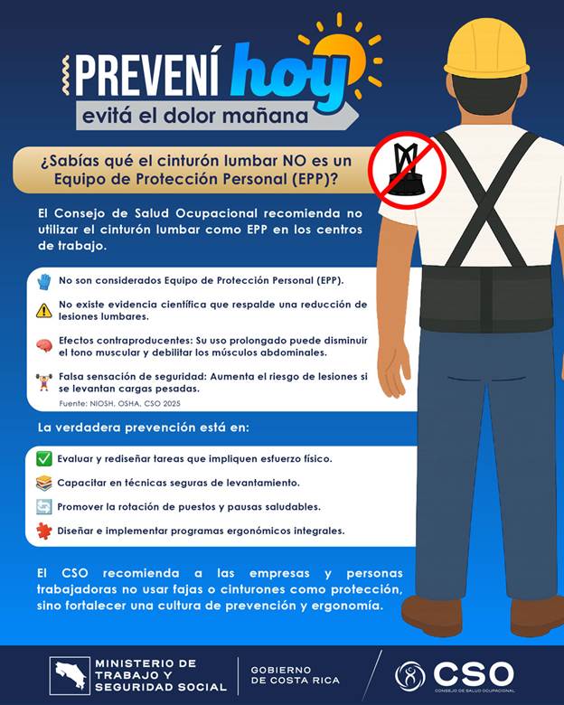 9 El uso del cinturón lumbar 