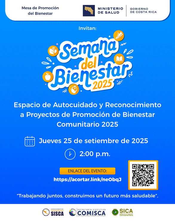 Evento virtual Semana del Bienestar: Presentación de Proyectos de Bienestar jueves 25 de setiembre a las 2:00 pm No requiere registro, 